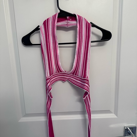 pink halter tie top - Picture 5 of 5